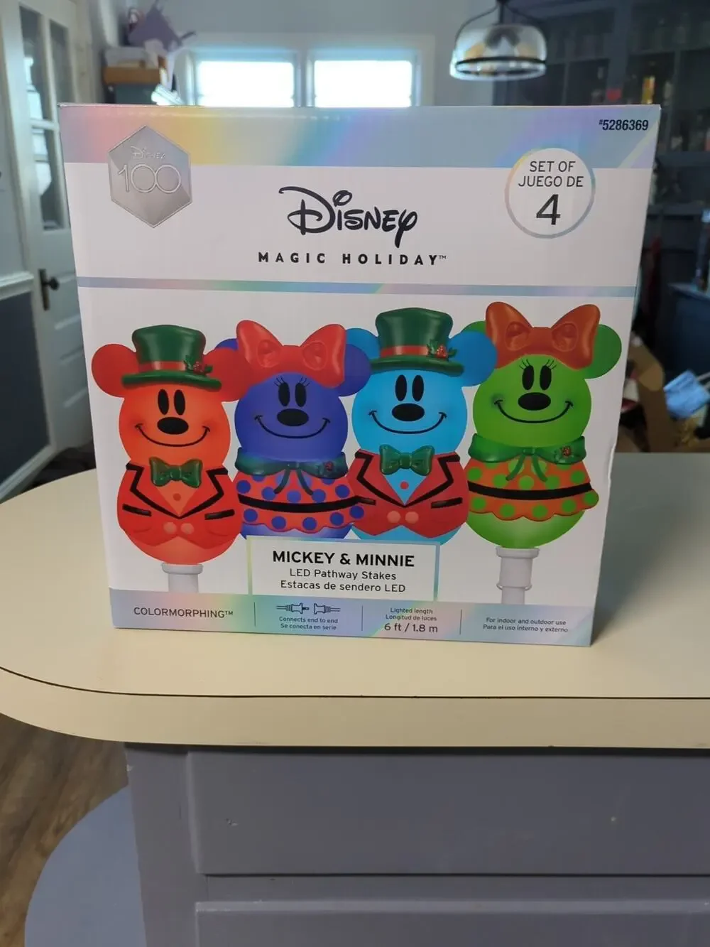 Disney Magic Holiday Mickey & Minnie Mouse Multi-color LED Pathway Lights NEW